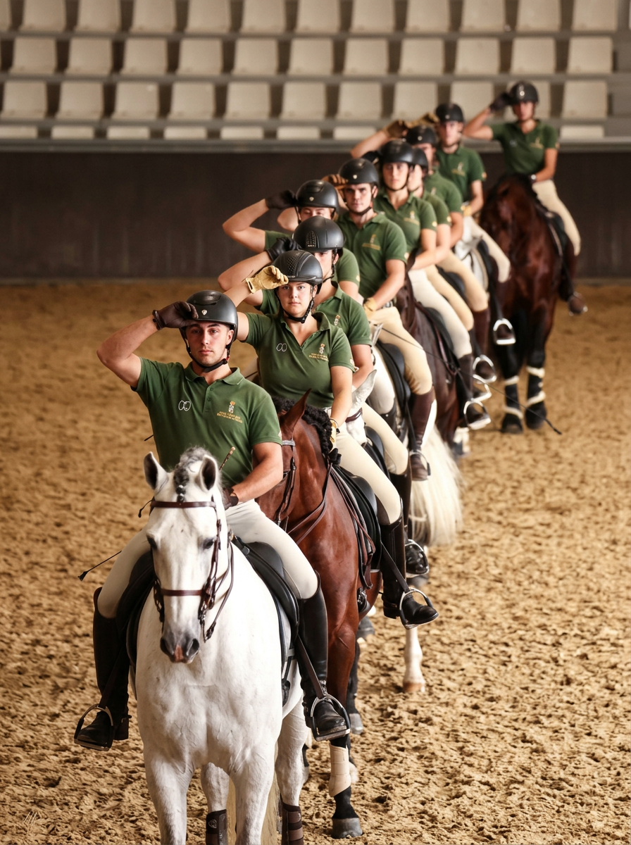 Alumnos del Campus Torreluna a caballo en formación